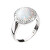 Stříbrný prsten se syntetickým bílým opálem a krystaly Preciosa 35060.1 White