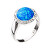 Stříbrný prsten se syntetickým modrým opálem a krystaly Preciosa 35060.1 Blue
