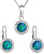 Glitzerndes Schmuckset mit Kristallen Preciosa 39160.1 & green s.Opal (Ohrringe, Halskette, Anhänger)
