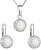 Set de bijuterii strălucitoare cu cristale Preciosa 39160.1 & white opal (cercei, lanț, pandantiv)
