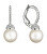Cercei strălucitori atârnători din aur alb cu perle naturale 81P00022