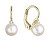Goldene hängende Ohrringe mit echten Perlen 91PZ00023