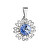 Třpytivý přívěsek s modrým krystalem Swarovski Květina 54032.3 sapphire
