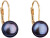 Goldene hängende Ohrringe mit echten Perlen 921009.3  peacock