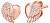 Rózsaszín aranyozott ezüst fülbevaló Szív angyalszárnnyal és cirkónium kövekkel ERE-LILHW-STR