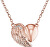 Ružovo pozlátený strieborný náhrdelník Srdce s krídlom a zirkónmi ERN-LILHW-R