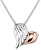 Colier bicolor de argint Medalion inimă cu aripă ERN-WITHLOVE-2B