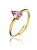 Inel fermecător placat cu aur cu zircon roz Presley EWR23055G