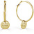 Eleganti orecchini a cerchio placcati in oro 2v1 UBE79057