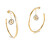 Orecchini a cerchio placcati in oro 4G Logo BouleJUBE02133JWYGT