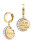 Orecchini a cerchio placcati in oro con pendenti Moon Phases JUBE01192JWYG / U