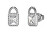 Moderne Ohrringe aus Stahl Shiny Padlock JUBE02194JWRHT