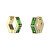 Cercei atemporali placați cu aur cu zircon verde Huggie Me JUBE03133JWYGEMT/U