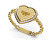 Nápaditý pozlacený prsten se srdíčkem Fine Heart JUBR01429JWYG