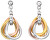 Tricolore orecchini in argento con diamanti Trio DE645