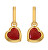 Aranyozott lógó fülbevaló gyémántokkal és achát kövekkel Gemstones DE797
