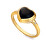 Vergoldeter Ring mit Diamant und Onyx Jac Jossa Soul DR231