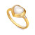 Vergoldeter Ring mit einem Diamanten und Perlmutt Jac Jossa Soul DR284