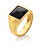Pozlátený prsteň s onyxom a diamantom Jac Jossa Hope DR256