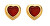 Szív aranyozott fülbevaló gyémánt és achát kövekkel Gemstones DE796