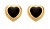 Herzförmige vergoldete Ohrringe mit Diamanten und Onyx Jac Jossa Soul DE788