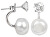 Originálne náušnice s pravou perlou a kryštálom 2v1 JL0059