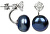 Strieborné náušnice s pravou modrou perlou a kryštálom 2v1 JL0225
