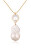 Collana lunga placcata in oro con vera mega perla barocca JL0710