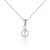Elegantní náhrdelník s mořskou perlou Akoya a krystaly JL0658 (řetízek, přívěsek)