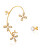 Luxuriöse vergoldete asymmetrische Ohrringe mit Perlen und Zirkonen - rechter Ohrring zum Anziehen JL0777