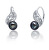 Luxus ezüst fülbevaló valódi fekete gyönggyel JL0674