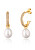 Nádherné pozlátené náušnice kruhy s pravými perlami 2v1 JL0771
