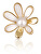 Pozlacená brož 2v1 s pravou bílou perlou a perletí JL0661