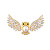 Spilla placcata in oro con perla e cristalli Wise Owl JL0813