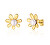 Cercei fermecători placați cu aur cu perle de râu adevărate Flori JL0775