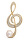 Trblietavá perlová brošňa Husľový kľúč JL0702