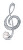 Trblietavá perlová brošňa Husľový kľúč JL0793