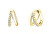 Cercei rotunzi dubli placați cu aur cu zirconii SVLE1537XH2GO00