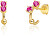Vergoldete Silberohrringe mit pinkfarbenen Zirkonen SVLE0701XH2GR00