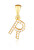 Pandantiv placat cu aur cu zirconi litera „R” SVLP0948XH2BIGR