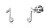 Orecchini in argento da ragazza Note musicali con zirconi SVLE1825XH2BISR