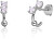 Ezüst karika fülbevaló világos lila cirkónium kövekkel SVLE0701XH2F200