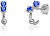 Ezüst karika fülbevalók kék cirkónium kövekkel SVLE0701XH2M100