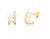 Cercei eleganți, placați cu aur, cu zirconi și perle SVLE1624X61GP00
