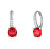 Csillogó ezüst fülbevaló piros cirkónium kövekkel SVLE1966XJ5R100