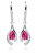 Csillogó ezüst fülbevaló rózsaszín cirkónium kővel SVLE0010SH8R100