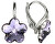 Silberne Mädchenohrringe Flower Crystal Violet
