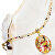 Colier elegant pentru femei My Roots cu perla Lampglas cu aur de 24 de carate NP15