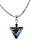 Elegante Halskette Black Marble Triangle mit Sterlingsilber in Perlen Lampglas NTA2