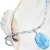 Colier elegant Blue dantelă cu perla Lampglas cu argint pur NP4